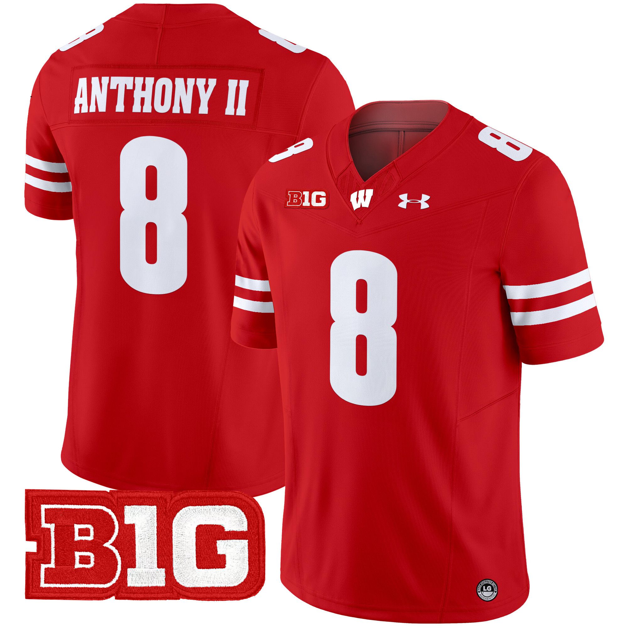 Men Wisconsin Badgers #8 Anthony ii Red 2024 Vapor Limited NCAA Jersey style 1->ncaa teams->NCAA Jersey